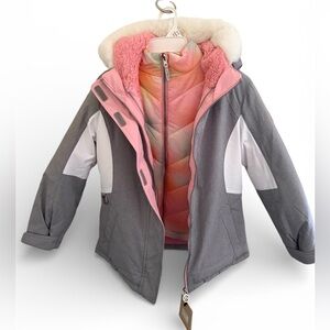 ZeroXposur Size 10/12 Pink and Gray Kids Ski Jacket